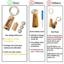 Carica l&#39;immagine nel visualizzatore di Gallery, Vicloon Luce Bottiglia,12 Pezzi Luci per Bottiglie 2 M 20 Micro LEDs Bianco A