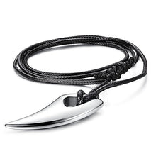 Carica l&#39;immagine nel visualizzatore di Gallery, BESTEEL 2 Pezzi Collane Lupo Dente Acciaio Inossidabile Lunghe Uomo... - Ilgrandebazar