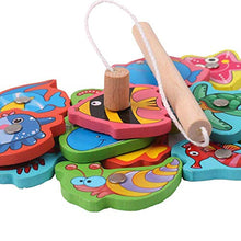 Carica l&#39;immagine nel visualizzatore di Gallery, LHKJ Magnetico Gioco di Pesca,Gioco Pesca in Legno per bambini,15 Pesci... - Ilgrandebazar