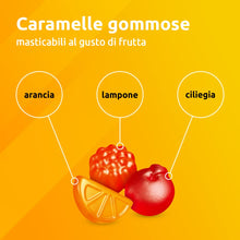 Carica l'immagine nel visualizzatore di Gallery, Supradyn Energy Multivitaminico Caramelle, Integratore Completo, con Vitamine A, B, C, D, E e Coenzima Q10, 70 Caramelle Gommose Multivitaminiche Gusto Ciliegia, Lampone e Arancia