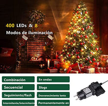 Carica l&#39;immagine nel visualizzatore di Gallery, Luci dell&#39;albero di Natale con anello, luci dell&#39;albero di Natale 400 LED 16 fili LED catena di luce, luce di Natale rete albero tenda LED albero mantello per la decorazione di Natale interno esterno…