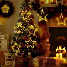 Carica l'immagine nel visualizzatore di Gallery, Luci Led Natale Stelle,2 Piece Luci Natalizie con 40 Led Bianco Caldo 8 Modalità Batteria Alimentata Led Luci Illuminazione Decorativa per Esterno/Interno,Decorare Natale,Matrimonio,Festa,Compleanno