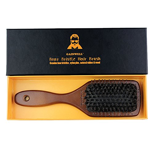 GAINWELL SPAZZOLA CAPELLI SETOLE NATURALI- 100% setole di cinghiale con... - Ilgrandebazar