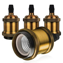Carica l&#39;immagine nel visualizzatore di Gallery, DiCUNO E27 Vintage Portalampada, Edison retro lampada a 4P, Brass
