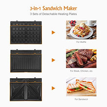 Carica l&#39;immagine nel visualizzatore di Gallery, OSTBA Tostiera Sandwich Maker, piastre per panini 3 in 1, Cool Touch 3 1
