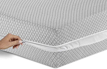 Carica l&#39;immagine nel visualizzatore di Gallery, Coprimaterasso in 100% policotone, copertura totale con cerniera, per letto singolo, matrimoniale, king e super king, con cerniera, anti insetti, facile da pulire (MATRIMONIALE, GRIGIO CHIARO)