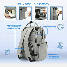 Carica l'immagine nel visualizzatore di Gallery, Zaino Mamma Multifunzione Vulcano Design Neonato Fasciatoio Grigio