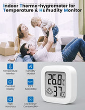 Carica l&#39;immagine nel visualizzatore di Gallery, Mini Igrometro Termometro Digitale, Termometro Ambiente con Livello di Comfort, Monitor di Temperatura e umidità, Termometro da Interno per Serra, Stanza, Casa