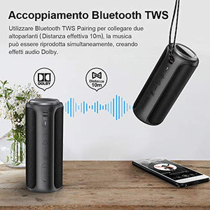 Cassa Bluetooth 30W Altoparlante Portatile 5.0 con Bassi S1-Nero