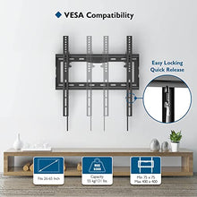 Carica l'immagine nel visualizzatore di Gallery, BONTEC Staffa TV per Televisori LCD LED Plasma Curvo da 26-65 Pollici, Ultrasottile Inclinabile Supporto TV da Parete fino a 55kg, Max VESA 400 x 400mm, Supporto TV Muro con Fascette per Cavi