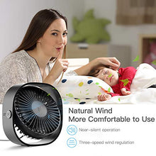Carica l&#39;immagine nel visualizzatore di Gallery, RATEL USB Ventilatore da Scrivania, 12,5 cm Mini Tavolo Nero