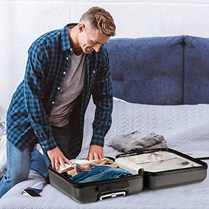 Trolley Aerolite ABS - bagaglio a mano 55x35x20 cm - Grigio (Echarcoal)