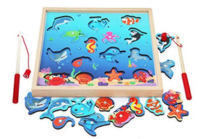 TOWO Gioco da Pesca in Legno Magnetico – include 15 Sagome con... - Ilgrandebazar