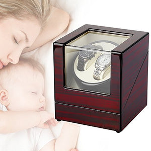 Uten watch winder Scatola orologio a carica automatica in legno per 2... - Ilgrandebazar