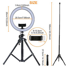 Carica l&#39;immagine nel visualizzatore di Gallery, Powstro Lampada selfie LED da 10,2 pollici,Flash ad anello con treppiede a...