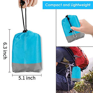 HISAYSY Coperta da Spiaggia, 210 x 200CM Picnic con Blu-arancione