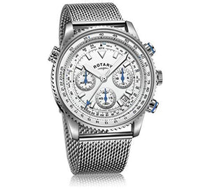 Rotary da uomo in acciaio INOX maglia stile pilota misura unica, Silver - Ilgrandebazar