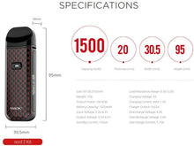 Carica l'immagine nel visualizzatore di Gallery, SMOK Nord 2 Pod Kit Bulit-con batteria da 1500mAh 40W VW con cartuccia da 4,5 ml Nord2 RPM/Nord Pod da 0,69 pollici
