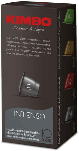 Kimbo Intenso - Capsule Caffè Compatibili Nespresso, Intensità 12/12, 10 Astucci da 10 Capsule (Totale 100 Capsule)