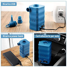 Carica l&#39;immagine nel visualizzatore di Gallery, YISSVIC Pompa d&#39;Aria Elettrica Senza Fili, 6000mAh Gonfiabile...