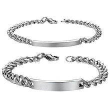 Carica l&#39;immagine nel visualizzatore di Gallery, Cupimatch Coppia Lovers Braccialetto Bracciale Acciaio Inox Liscio Regalo... - Ilgrandebazar