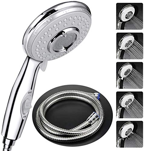 ACGAM Soffione Doccia Alta Pressione Anticalcare + 2 M Flessibile Doccia,5...
