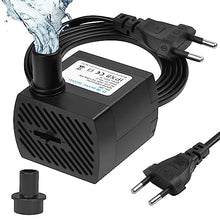 Carica l'immagine nel visualizzatore di Gallery, flintronic Mini Pompe à Eau Submersible (350 L/H, 5 W), Pompe Aquarium Ultra-Silencieux avec 3 Pieds de Ventouses et 2 Buses, Ajustable Pompe Fontaine pour Étang Poisson Fontaine Réservoir de Poissons