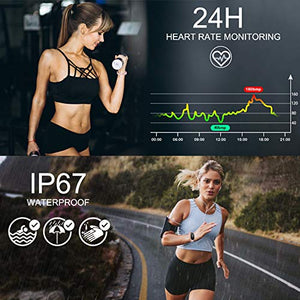 WOWGO Fitness Tracker Donna Cardiofrequenzimetri Conta Passi IP67 Oro rosa