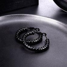 Carica l&#39;immagine nel visualizzatore di Gallery, PROSTEEL Orecchini Cerchio Donna Ornati Delicati Eleganti, 01 Nero (25mm) - Ilgrandebazar
