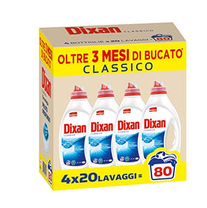 Dixan Classico Pulito Profondo Detersivo Liquido Lavatrice, 80 Lavaggi - Ilgrandebazar