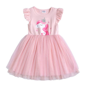VIKITA Vestitos Bambina Principessa Unicorno Casuale Cotone Abiti LH4576 4T - Ilgrandebazar