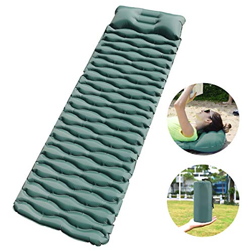 QXMCOV Materasso da Campeggio Gonfiabile, Materassino Verde