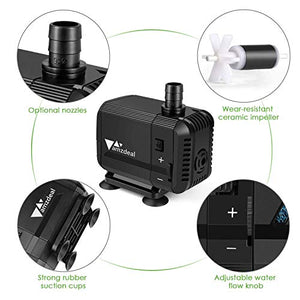 Amzdeal Mini Pompa Acqua Sommergibile Ultra-Silenzioso 15W 1500L/H - Ilgrandebazar