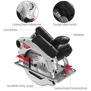 Sega Circolare, Meterk Circolare (1500W 4700 RPM), Taglio 65mm (90º),... - Ilgrandebazar