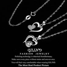 Carica l&#39;immagine nel visualizzatore di Gallery, Gilind Collana Argento 925 Cuore e orecchini set per le donne + Double Heart - Ilgrandebazar