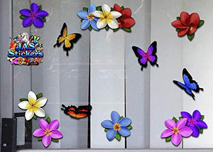 Plumeria multicolore fiore singolo frangipani + adesivi per auto grandi... - Ilgrandebazar