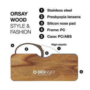 Didinsky Occhiali da lettura senza astine e montatura. Legno Chiaro - Ilgrandebazar