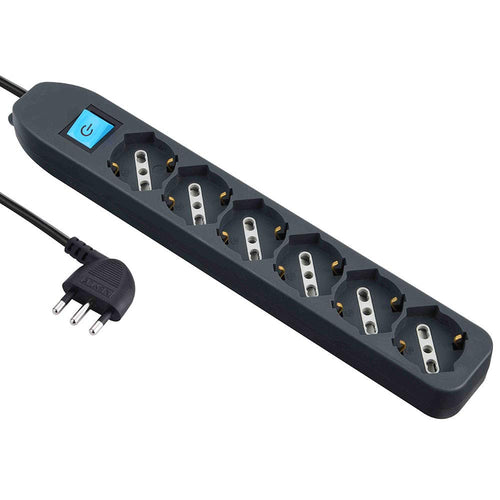 Electraline 62074 Multipresa, Nero, 6 Posti 6 Posti, Nero - Ilgrandebazar