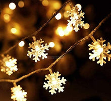 Carica l'immagine nel visualizzatore di Gallery, EFFE Strisce LED forma di fiocco di neve a 20 LED con luci a LED Luci da stringa a LED da 3M Luci a batteria impermeabili per giardino di Natale Patio Camera da letto Decorazioni Illuminazione