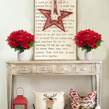 Carica l&#39;immagine nel visualizzatore di Gallery, YUAENFI 4 Pezzi Fiori di Natale Artificiali Fiori Artificiali Natalizi Rossi Stella di Natale Fiori Finti Natalizi per Decorazioni Ghirlanda Corona Centrotavola Negozio la Casa