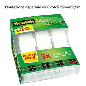 Scotch 3M Crystal Tape Nastro Adesivo Trasparente Invisibile, 3 19 mm x 7,5 m - Ilgrandebazar