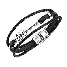 Carica l&#39;immagine nel visualizzatore di Gallery, Fate Love Jewellery, bracciale uomo, in pelle intrecciata, chiusura... - Ilgrandebazar