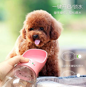 PB+ Bottiglia Acqua per Cani 350ml，Distributore d’Acqua Portatile da ROSA