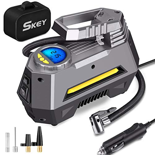SKEY Compressore Portatile per Auto, gonfiatore Digitale a 12V DC, Pompa per...