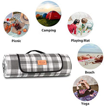 Carica l'immagine nel visualizzatore di Gallery, Sekey Coperta da Picnic Impermeabile Esterna con 200*170cm, Griglia grigia