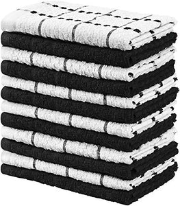 Utopia Towels - 12 Strofinacci da Cucina - Lavabili in Nero E Bianco - Ilgrandebazar