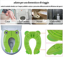 Carica l&#39;immagine nel visualizzatore di Gallery, Riduttore WC per bambini Viaggia portatile Pieghevole Riutilizzabili verde