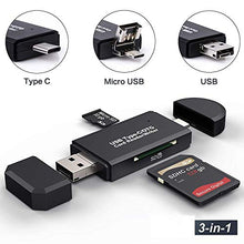 Carica l&#39;immagine nel visualizzatore di Gallery, Hoonyer Lettore di Schede 3 in 1 Memoria SD/Micro SD e USB 2.0(3 1)