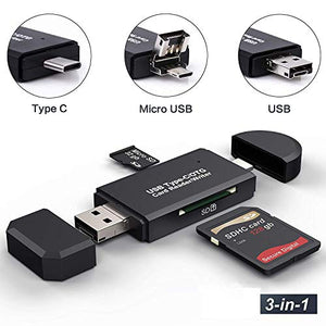 Hoonyer Lettore di Schede 3 in 1 Memoria SD/Micro SD e USB 2.0(3 1)