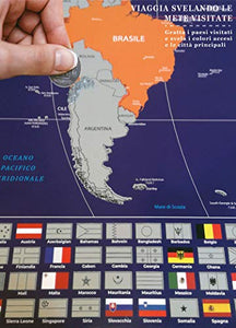 Cartlab poster mappa del mondo + Italia da grattare con bandiere - le...